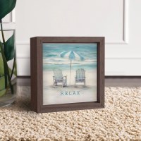 5" Sq "Relax" Two Beach Chairs Plaque