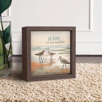 5" Sq "Be Kind To One Another" Coastal Shorebirds Plaque