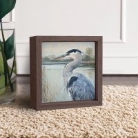 5" Sq Blue Heron Coastal Plaque