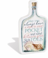 8" x 5" "May You Always Have A Shell In Your Pocket and Sand Between Your Toes" Bottle Shaped Plaque