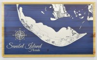 19" x 32" Sanibel Island Map Coastal Wall Art Plaque