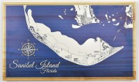 11' x 19" Sanibel Island Map Coastal Wall Art Plaque