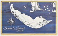 7" x 12" Sanibel Island Map Coastal Wall Art Plaque