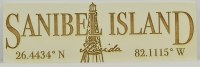 4" x 12" Sanibel Island Lighthouse Longitude Latitude Coastal Wall Plaque