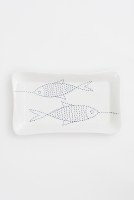 7" x 12" Two Bue Fish Ceramic Platter