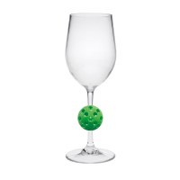 Green Pickleball Acrylic Wine Glass