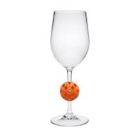 Orange Pickleball Acrylic Wine Glass