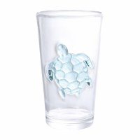 24 Oz Blue Sea Turtle Acrylic Cooler Glass