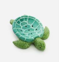 6" Green Ceramic Sea Turtle Soap Dish