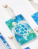 5" Blue and Green Sea Turtle Luggage Tag