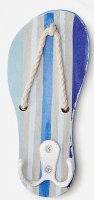 7" Dark Blue Stripes Flip Flop Coastal Wall Hook