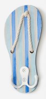 7" Light Blue Stripes Flip Flop Coastal Wall Hook