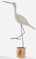 Small White Wood Heron on a Piling Statue