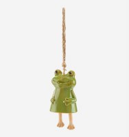 4" Green Ceramic Frog Bell Wind Chime