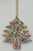Multicolor Recycled Christmas Tree Ornament