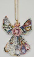 Multicolor Recycled Angel Ornament