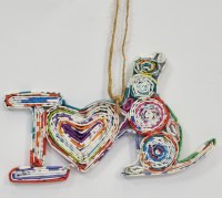 "I Love Cats" Recycled Ornament