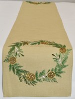 72" Pine Cone Christmas Table Runner
