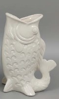 Large White Ceramic Fish Shape Vase