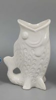 Small White Ceramic Fish Shape Vase