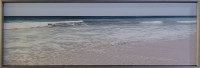 21" x 61" Calm Beach Photo Coastal Gel Textured Print in a Dark Silver Frame