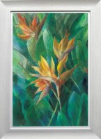 43" x 31" Birds of Paradise 2 Tropical Gel Textured Framed Print