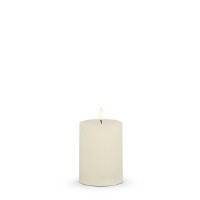 3" x 4" LED Ivory 3D Flame Luminesce Pillar Candle