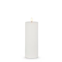 3" x 8" LED White 3D Flame Luminesce Pillar Candle