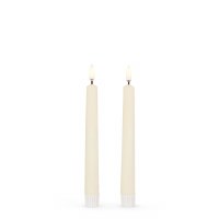 Set of Two 7" LED Ivory 3D Flame Luminesce Taper Candles