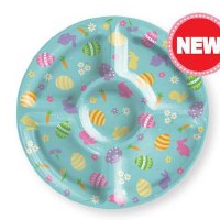 15" Round Easter Eggs Chip and Dip Dish