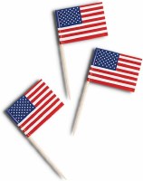 Pack of 50 3" USA Flag Picks