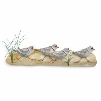 10" x 27" Four Piping Plovers Coastal Wall Art Plaque