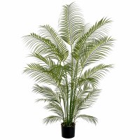 6' Faux Green Areca Trere in a Black Plastic Pot