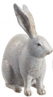 6" Gray and Silver Polyresin Bunny Sitting Down Figurine