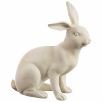 11" Beige Polyresin Bunny Figurine