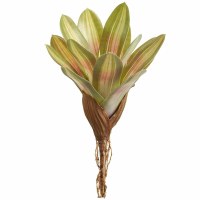 10" Faux Green and Pink Bromeliad Plant