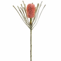 28" Faux Coral Banksia Spray