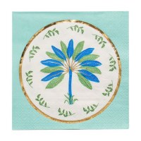 Blue and Green Palm Tree Beverage Napkins