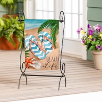 18" x 13" "Beach Life" Flip Flop Mini Coastal Garden Flag