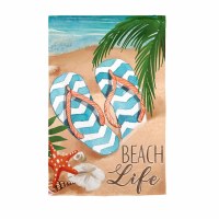 44" x 28" "Beach Life" Flip Flop Large Coastal Flag