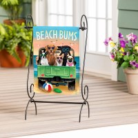 18" x 13" "Beach Bums" Happy Dogs Mini Coastal Garden Flag