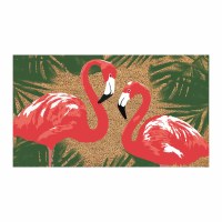 16" x 28" Two Flamingos Coir Doormat