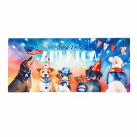 10" x 22" "Celebrate America" Patriotic Pups Sassafras Doormat Insert