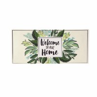 10" x 22" "Welcome to Our Home" Green Leaves Sassafras Doormat Insert