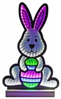 12" LED Easter Bunny Holding an Egg Infinity Light