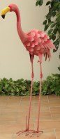 36" Metal Long Neck Flamingo Statue