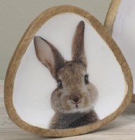 Small Wood Bunny Design Egg Shaped Tray