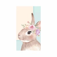 8" x 5" Bunny Wearing a Flower Crown Guest Towels