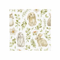 6.5" Square Bunnies with Greens Lunch Napkins