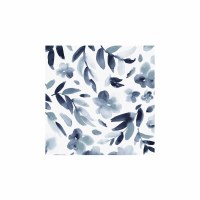 5" Square Watercolor Blue Florals Beverage Napkins